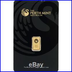 FIVE (5) 1 gram Gold Bar Perth Mint 99.99 Fine in Assay