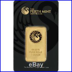 FIVE (5) 1 oz. Gold Bar Perth Mint 99.99 Fine in Assay
