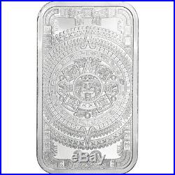 FIVE (5) 1 oz. Golden State Mint Silver Bar Aztec Calendar. 999 Fine