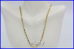 Fine 18K Yellow Gold (2mm) Bar Link Chain Necklace 20 Long 14.7 Grams