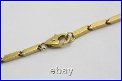 Fine 18K Yellow Gold (2mm) Bar Link Chain Necklace 20 Long 14.7 Grams