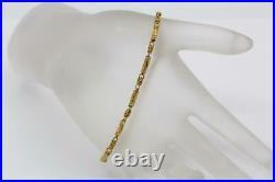 Fine 24K Yellow Gold Fancy Bar Link Bracelet (6.5 Long) 5.5 Grams