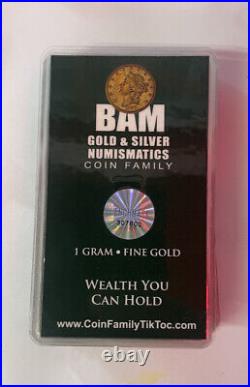 GOLD 1GRAM 24K PURE GOLD BULLION BENCHMARK ELEMENTAL BAR 999 FINE GOLD C17b