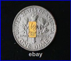 GOLD BARS 100 PACK 1/8 GR. 999 FINE 1/8 grano, NO gramo 25c GOLD BARS 100 PACK 1/8 GR. 999 FINE 1/8 grano, NO gramo 25c