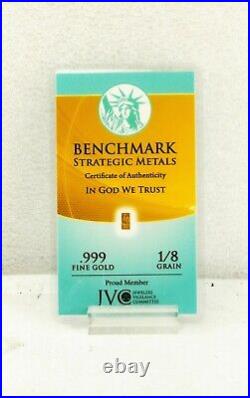 GOLD BARS 100 PACK 1/8 GR. 999 FINE 1/8 grano, NO gramo 25c GOLD BARS 100 PACK 1/8 GR. 999 FINE 1/8 grano, NO gramo 25c