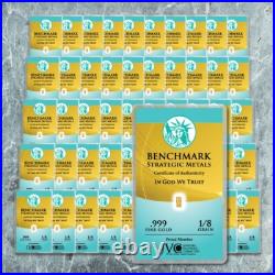 GOLD BARS 50 PACK 1/8 GR. 999 FINE 1/8 grano, NO gramo 23c GOLD BARS 50 PACK 1/8 GR. 999 FINE 1/8 grano, NO gramo 23c