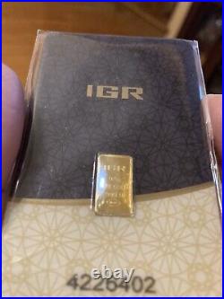 GOLD BAR. 5 Gram. IGR 9999 Fine Gold. Grreat for your gold collection