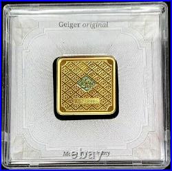 GOLD GEIGER EDELMETALLE 20 GRAMS 9999 FINE SQUARE BAR NEW With ASSAY