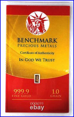 GREAT AMERICAN DEAL 1/15 GRAM =50 BARS 1Gn 24K PURE GOLD. 999 FINE BENCHMARK