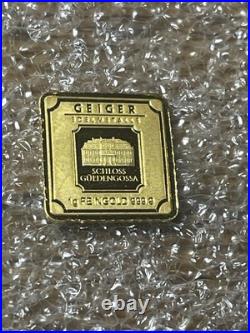 Geiger Edelmetalle Original 1 Gram. 9999 Fine Gold Square No Capsule