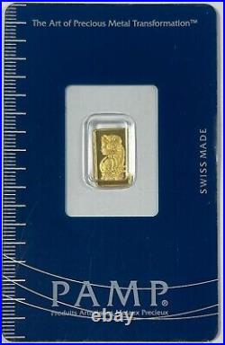Gold 1 Gram 999.9 Fine (#20977) PAMP Suisse in Assay