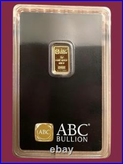 Gold 1 gram 999.9 Fine Gold ABC Bullion Minted Bar Sealed & Certified Ingot Gold 1 gram 999.9 Fine Gold ABC Bullion Minted Bar Sealed & Certified Ingot