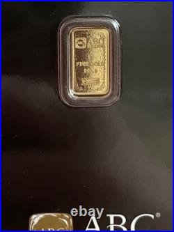 Gold 1 gram 999.9 Fine Gold ABC Bullion Minted Bar Sealed & Certified Ingot Gold 1 gram 999.9 Fine Gold ABC Bullion Minted Bar Sealed & Certified Ingot
