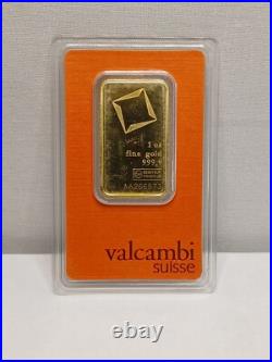 Gold Bar 1 oz Valcambi Suisse Fine Gold Bar. 9999 24kt READ