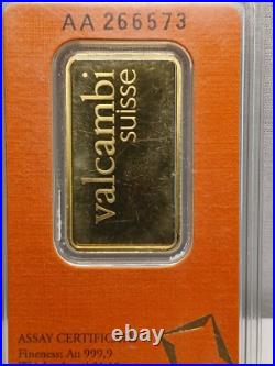 Gold Bar 1 oz Valcambi Suisse Fine Gold Bar. 9999 24kt READ