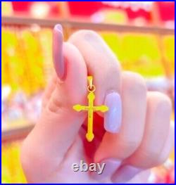 Gold Bar Pendant 1 pc 0.4 0.45 gram Cross Type 999.9 Bullion Fine in Assay