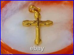 Gold Bar Pendant 1 pc 0.4 0.45 gram Cross Type 999.9 Bullion Fine in Assay