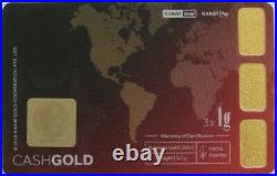 Gold Karatbars 3 Gram 999.9 Fine Bar Sealed In Assay Credit Card Lbma Accredited