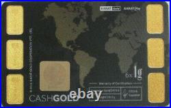 Gold Karatbars (6) 1 Gram 999.9 Fine Bars Sealed Credit Card Lbma Accredited