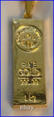 Gold Necklace Gold Bar Pendant & 1 Ounce. 999 Fine Silver Buffalo Round Gold Necklace Gold Bar Pendant & 1 Ounce. 999 Fine Silver Buffalo Round