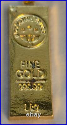 Gold Necklace Gold Bar Pendant & 1 Ounce. 999 Fine Silver Buffalo Round Gold Necklace Gold Bar Pendant & 1 Ounce. 999 Fine Silver Buffalo Round
