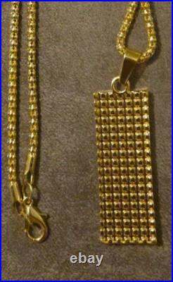 Gold Necklace Gold Bar Pendant & 1 Ounce. 999 Fine Silver Buffalo Round Gold Necklace Gold Bar Pendant & 1 Ounce. 999 Fine Silver Buffalo Round