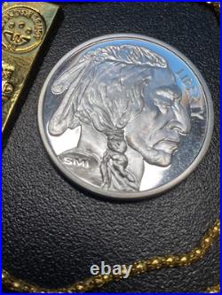 Gold Necklace Gold Bar Pendant & 1 Ounce. 999 Fine Silver Buffalo Round Gold Necklace Gold Bar Pendant & 1 Ounce. 999 Fine Silver Buffalo Round