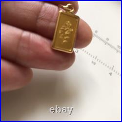Gold Pendant 1g Rose Pamp Swiss Fine Gold Bar. 999 in 14k Bezel 40 yrs VTG Gold Pendant 1g Rose Pamp Swiss Fine Gold Bar. 999 in 14k Bezel 40 yrs VTG