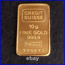 Gold bullion bar 10 gram open fine gold 999.9