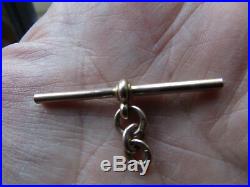 HEAVY Antique fully hallmarked 9 ct GOLD T BAR for Albert Pocket Watch chain