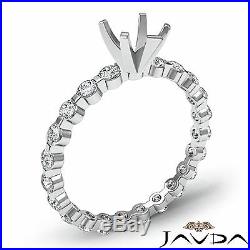 Heart Semi Mount Fine Diamond Engagement Bar Setting Ring 14k White Gold 0.4Ct