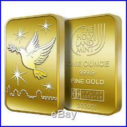 Holyland Israel Souvenir Pure Fine Gold Bar 1 oz 999.9 State Mint LBMA in Assay