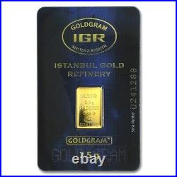 IGR 2.5 Gram GoldGram Gold Bar Istanbul Gold Refinery. 9999 Fine (In Assay)