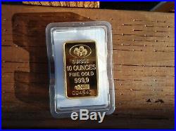 IRA Approve 10 oz Gold Bar Pamp Suisse Fortuna 999.9 Fine 24kt in Case withAssay