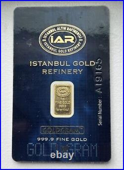 Iar 1 Gram Gold Bar Istanbul Gold Refinery (iar) 999.9 Fine Gold Bar