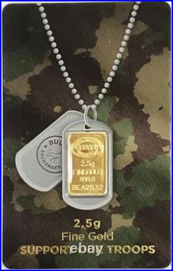 Igr Gold 2.5 Gram. 9999 Fine Sealed Coa Support Our Troops Dog Tags Bar Igr Gold 2.5 Gram. 9999 Fine Sealed Coa Support Our Troops Dog Tags Bar