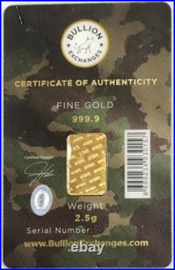 Igr Gold 2.5 Gram. 9999 Fine Sealed Coa Support Our Troops Dog Tags Bar Igr Gold 2.5 Gram. 9999 Fine Sealed Coa Support Our Troops Dog Tags Bar