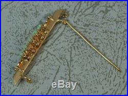 Impressive Victorian Rose Gold Colourful Opal and Diamond Bar Brooch d2032