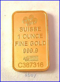 In Stock-1 Ounce Pamp Suisse Lady Fortuna 999.9 Fine Gold Bar. Ships A. S. A. P