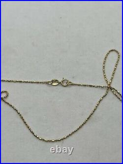 Italy 14k yellow gold alternating pattern bar bead chain necklace 1.6g 18 fine