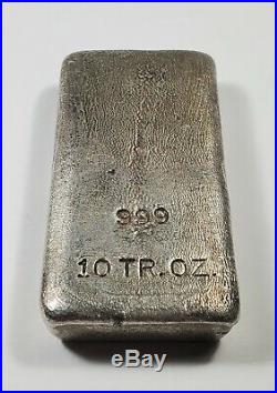 J. Ross Gold Corp. 10 Tr. Oz. Silver Bar Cast/poured Finish. 999 Fine Silver