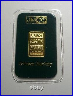 Johnson Matthey 2.5 Gram 9999 Fine Gold Bar Rare Green Assay Card Sealed Bullion