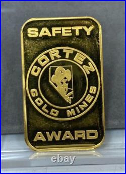 Johnson Matthey JM Cortez Gold Mines Safety Award 1/2oz. 9999 Fine Gold Bar