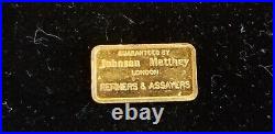 Johnson Matthey London Refiners & Assayers 5 Gram bar 99.99% Fine Gold