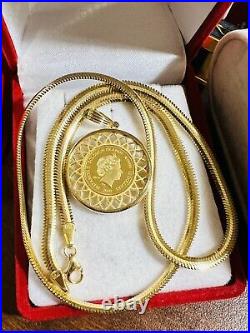K18 Japan Gold Necklace Real Gold 18long 45cm Horse Queen Reversible 17.04g 4mm