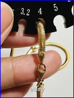 K18 Japan Gold Necklace Real Gold 18long 45cm Horse Queen Reversible 17.04g 4mm