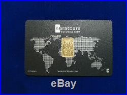 KARATBARS Gold Bullion 2.5 gram. 999 Fine Gold bar 24K CERITIFIED & VERIFIED