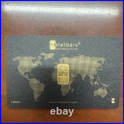 KARAT Bar NADIR VIRGIN 1 gram. 9999 Pure 24karat Fine GOLD Bullion Bar