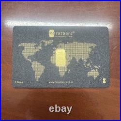 KARAT Bar NADIR VIRGIN 1 gram. 9999 Pure 24karat Fine GOLD Bullion Bar