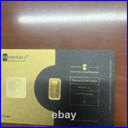 KARAT Bar NADIR VIRGIN 1 gram. 9999 Pure 24karat Fine GOLD Bullion Bar